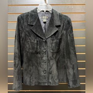 Classiques Entier Black Genuine Suede Leather Jacket Small